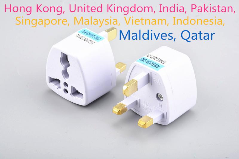หัวแปลง ขาปลั๊ก Universal EU US AU to UK AC Power Socket Plug Travel Charger Adapter Converter(3ขาไหญ่)