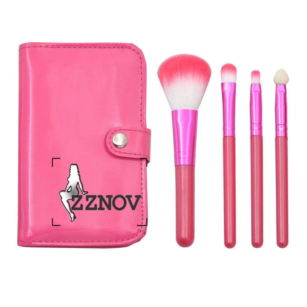 zznov แปรงแต่งหน้า 4 ชิ้น พร้อมกระเป๋าหนังเกาหลีใส่แปรง มี 2 สีให้เลือกค่ะ สีม่วง และ สีชมพู