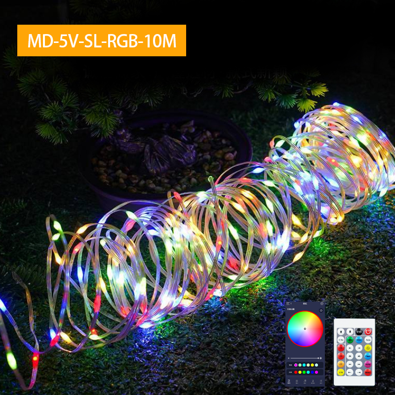 MODI ไฟตกแต่งห้องUSB 5M/50LED 10M/100LED บลูทูธ Bluetooth รีโมทคอนโทรล แสงคริสมาส ปีใหม่ ปาร์ตี้ LED ไฟประดับ มีโหมดกระพริบ เทศกาลต่าง ๆ ไฟคริสต์มาส