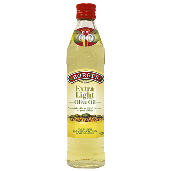 Borges Extra Light Olive Oil 500ml สูตรนี้เหมาะกับการทอด น้ำมันมะกอก สำหรับทำอาหาร คุณภาพดี