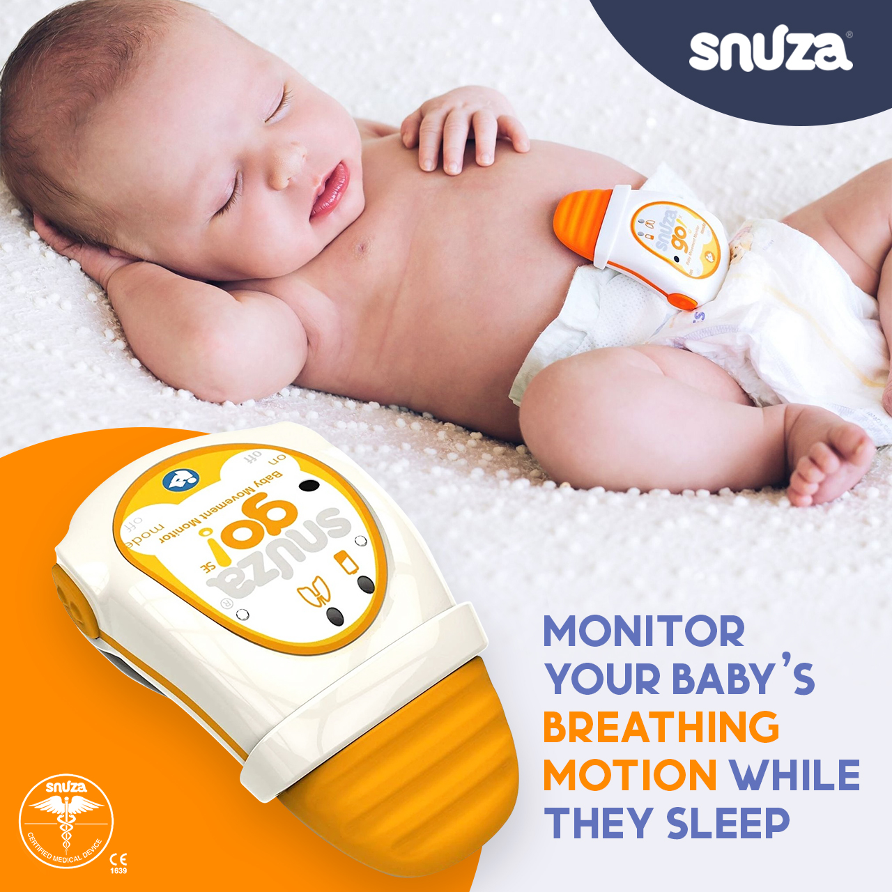 ลูกน้อยหยุดหายใจ! ตัวจับการหายใจของทารกตอนหลับ จะส่งเสียงเตือนหากทารกหายใจผิดปกติ หรือหยุดหายใจ Snuza - Go