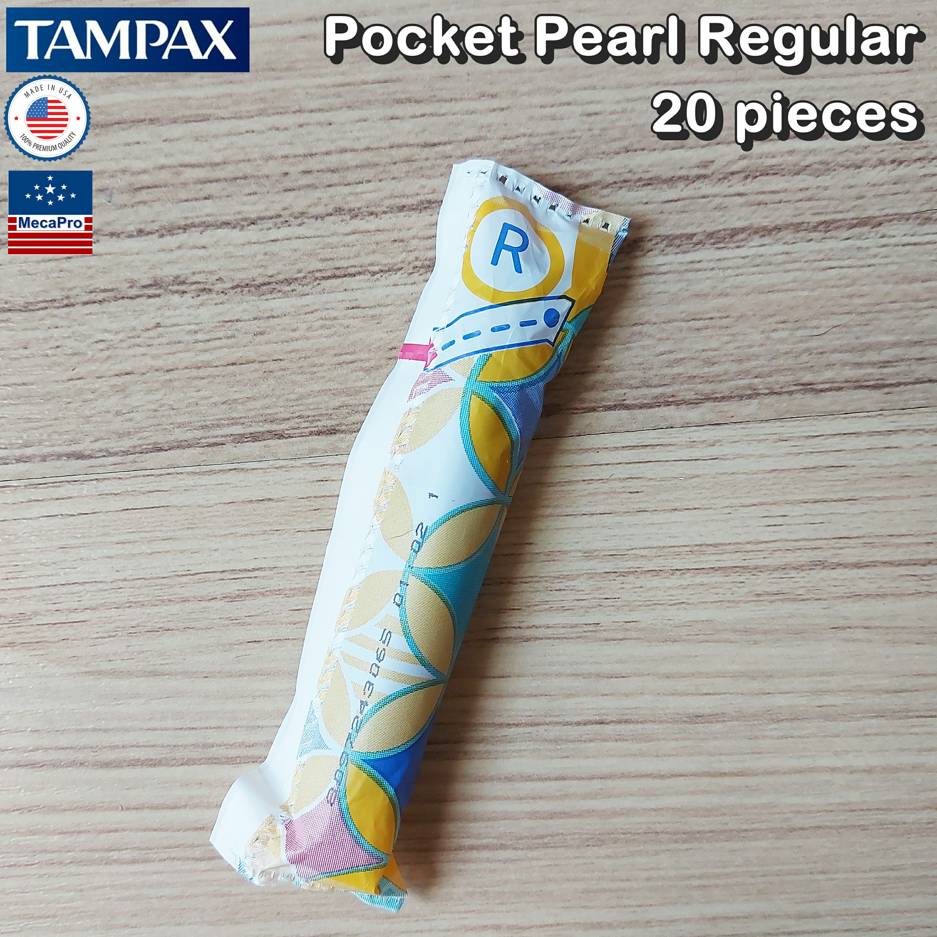 Tampax® Pocket Pearl Plastic Tampons Regular 20 pieces ผ้าอนามัยแบบสอด 20 ชิ้น เหมาะกับวันมาปกติ