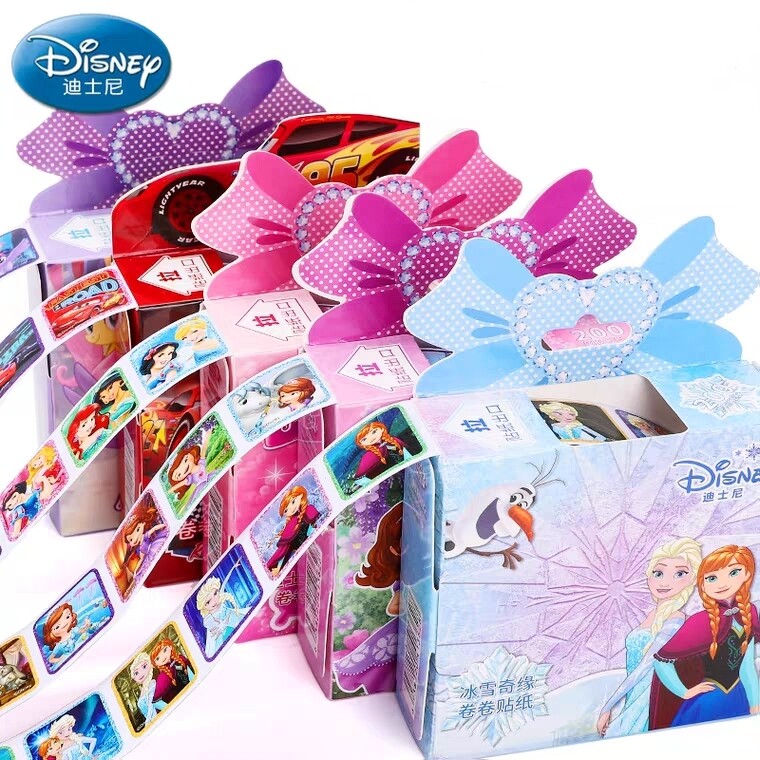 สติ๊กเกอร์ ดิสนีย์ การ์ตูน สติ๊กเกอร์ เอลซ่า แอนนา NEW! Disney Frozen Mickey Princess Sophia Marvel Stickers Princess Stickers Snow White Anna Elsa Stickers for Kids Girls Boys ToysDIY Stickers