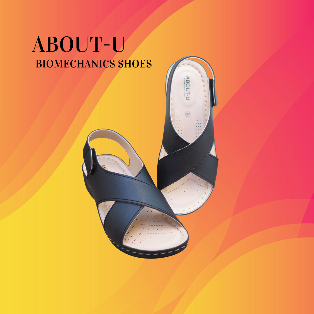ABOUT-U รองเท้าเพื่อสุขภาพ รัดส้น สำหรับผู้หญิง ลดการเมื่อยเท้า ราคาสุดคุ้ม รัดส้นหน้าไขว้