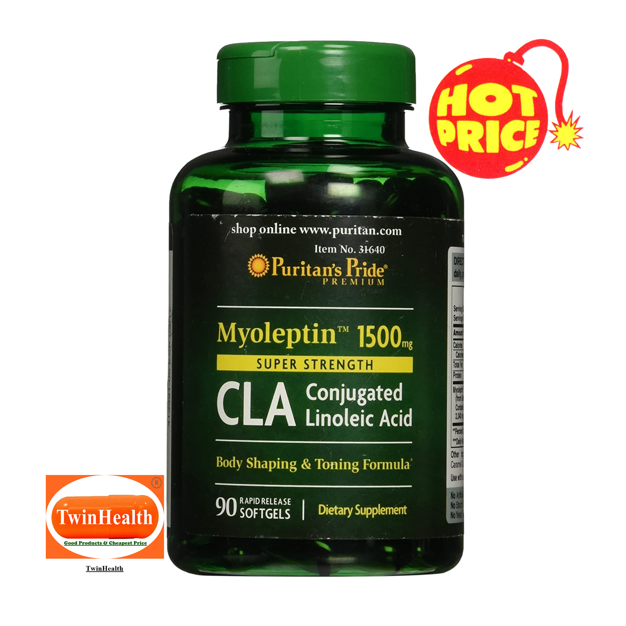 Puritan's Pride Super Strength Myo-Leptin CLA 1500 mg / 90 Softgels