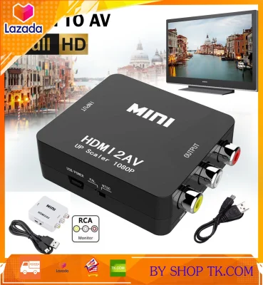 Mini HD 1080P เอสดีเอ็มไอ 2AV Video Converter Box เอสดีเอ็มไอ to RCA AV/CVSB L/R Video Support NTSC PAL Output เอสดีเอ็มไอ TO AV