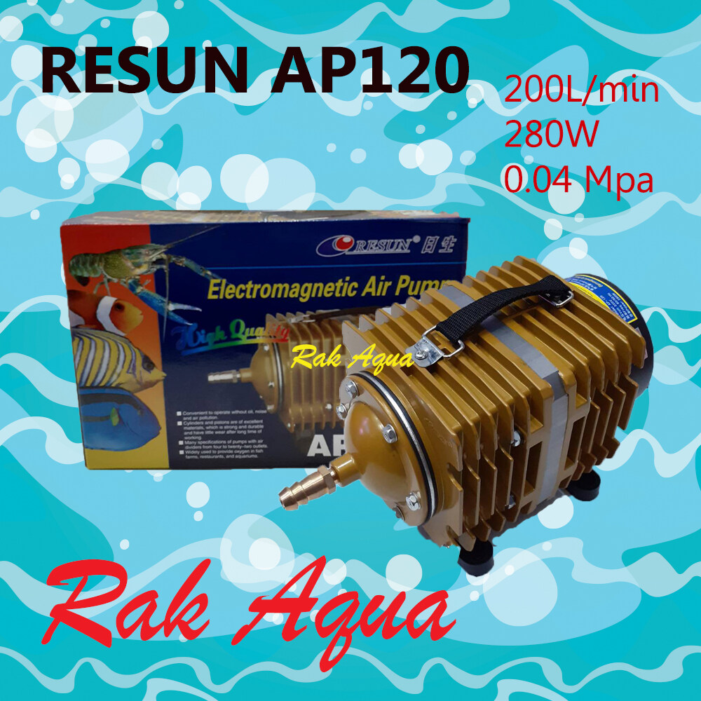 ปั๊มลมระบบลูกสูบ RESUN AP-120 กำลังไฟ 280W แรงลม 200ลิตร/นาที แรงดันลม 0.04Mpa