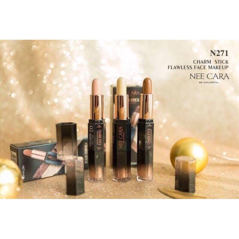 NEE CARA CHARM STICK (N271) คอนทัวร์และไฮไลท์สติ๊ก ​2 ด้าน พกง่าย ใช้ได้ทั้งไฮไลท์&เฉดดิ้ง สติ๊กแบบเนื้อครีม ใช้งานก็ง่ายไปอี้ก แค่หมุนและปาดบนลงหน้า