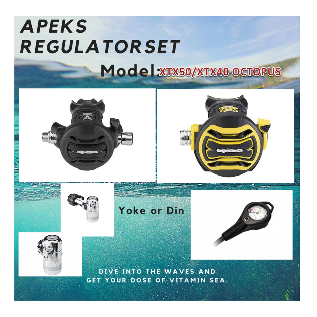 APEKS XTX50 REGULATOR + XTX40 OCTOPUS set-available for 3 options