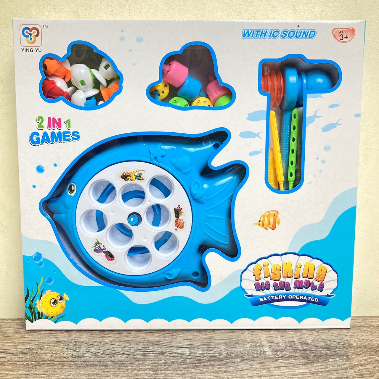 Mika Toys เกมส์ทุบ ของเล่นเด็ก 2 in 1 ของเล่นตกปลา + ของเล่นตีตัวตุ่น ของเล่นทุบ ของเล่นตีตุ่น ของเล่นทุบตุ่น เกมส์ทุบตัวตุ่น ตกปลาเด็ก