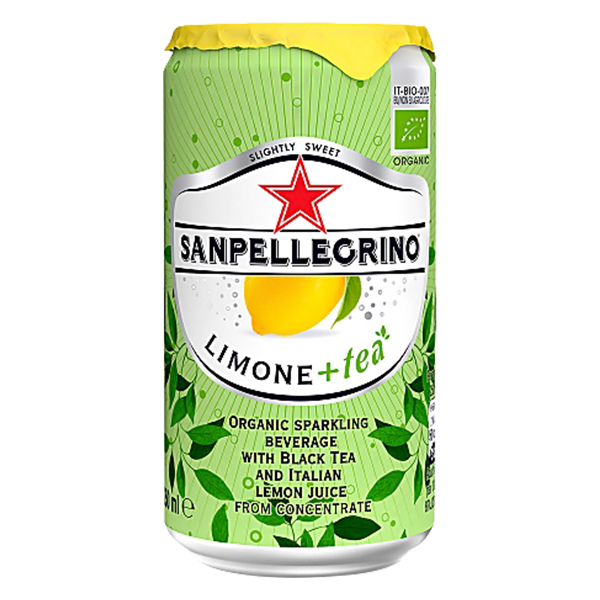 San Pellegrino Limone + Tea 250 ml เครื่องดื่มออร์แกนิกอัดก๊าซผสมเลมอน และชาดำ ตรา ซานเพลลิกริโน่ ขนาด 250 มล. (7530)