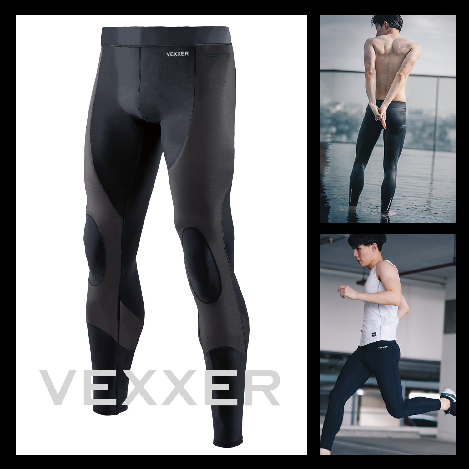 Vexxer 2in1 Compression Pro กางเกงสำหรับวิ่งและว่ายน้ำโดยเฉพาะ กางเกงรัดกล้ามเนื้อ ขายาว กางเกงวิ่ง กางเกงว่ายน้ำ