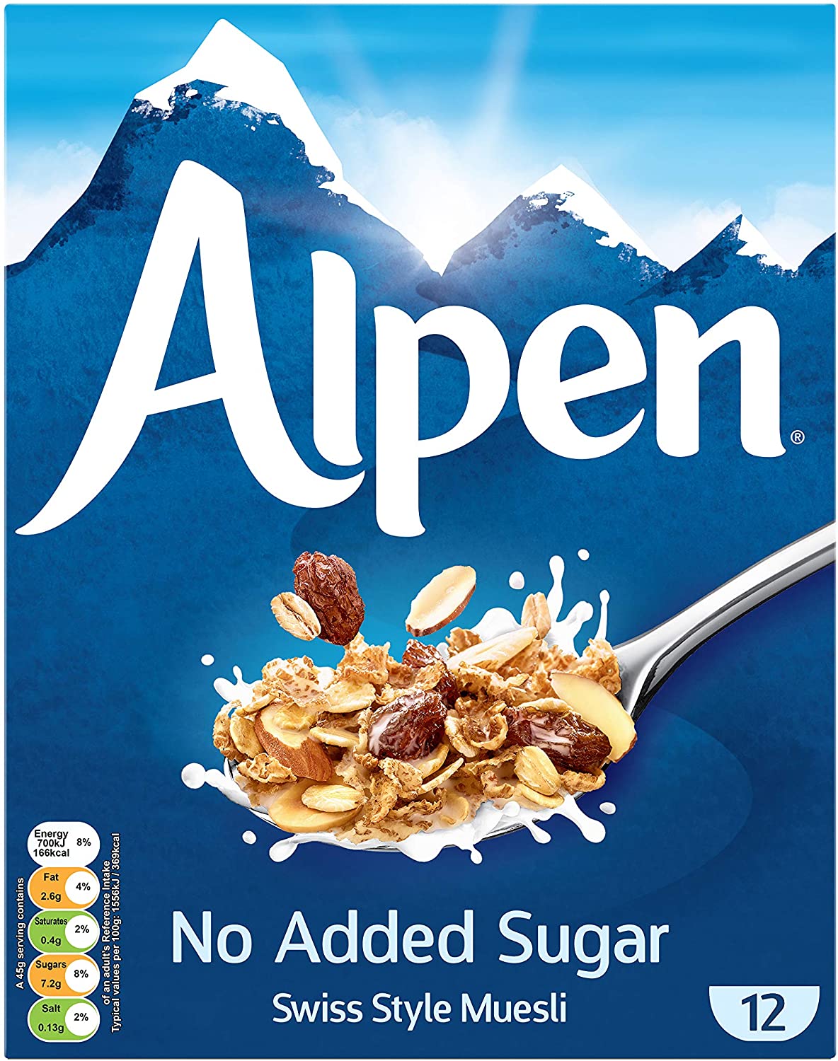 Alpen No Added Sugar Swiss Style Muesli 550g อัลเพน สวิส สไตล์ มูสลี่ ไม่มีน้ำตาล 550 กรัม