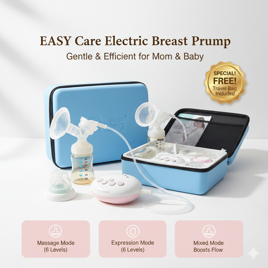 EASY Care เครื่องปั๊มนมไฟฟ้า เสียงเงียบ ดูดนุ่ม ประสิทธิภาพสูง สำหรับคุณแม่หลังคลอด