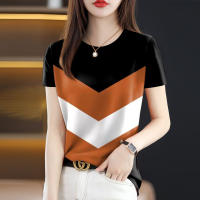 XANLYSHE  เสื้อผ้าแฟชั่นใหม่สำหรับผู้หญิง แขนยาว คอจีน ลายสีตัดกัน ใส่สบาย เด่นทันสมัย ฤดูใบไม้ผลิ