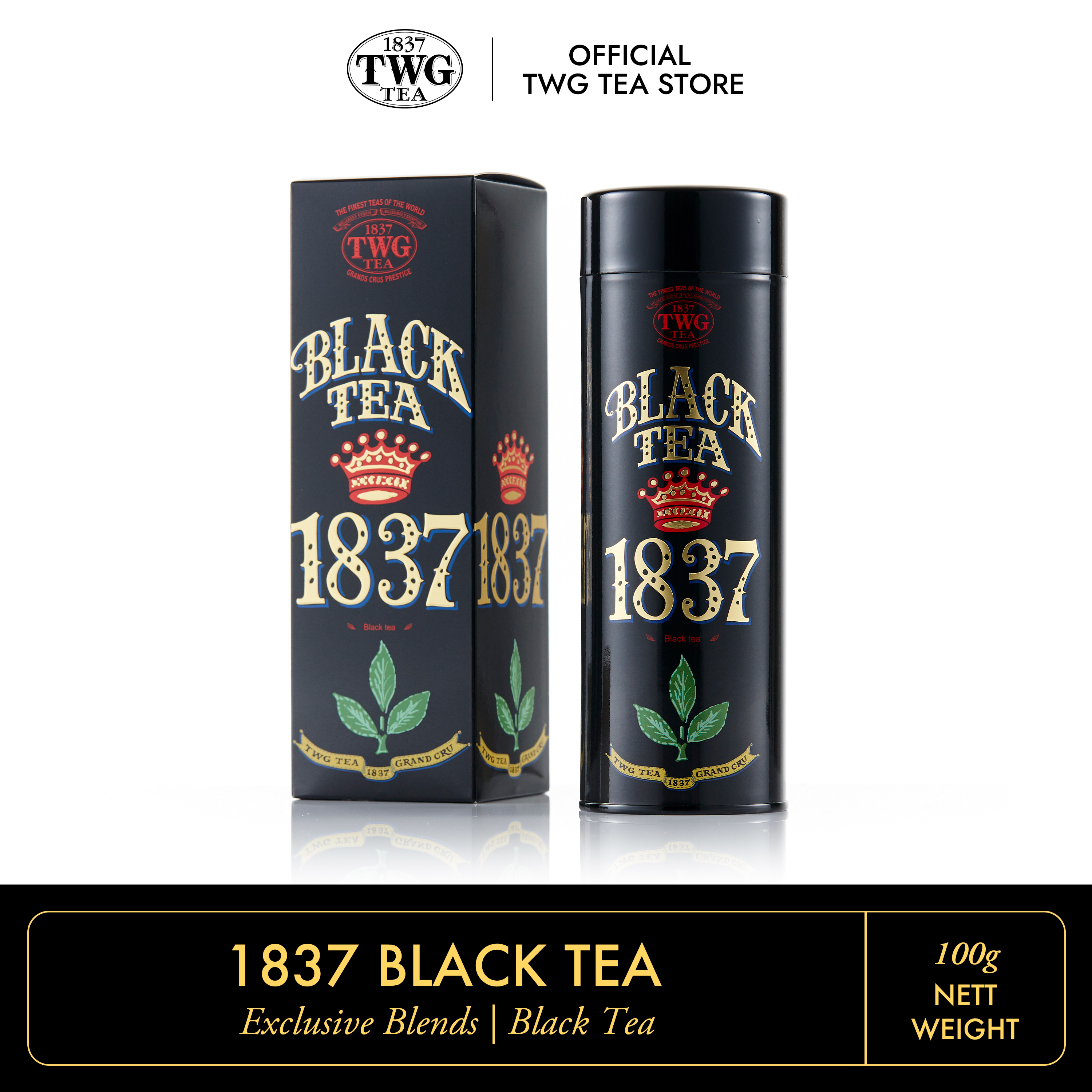 TWG Tea | 1837 Black Tea | Black Tea Blend | Haute Couture Tea Tin Gift 100g / ชา ทีดับเบิ้ลยูจี ชาดำ 1837 แบล็คที บรรจุ 100 กรัม ราคา 1,588 บาท*ส่งฟรี