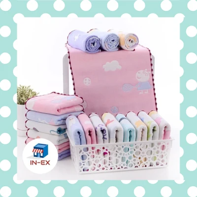 INEXSHOP Baby Towel 25x50 cm 6 Layers Cotton Children's Towels Soft Cartoon Towel Baby Bath Towel Newborn Baby Face Shower Handkerchef