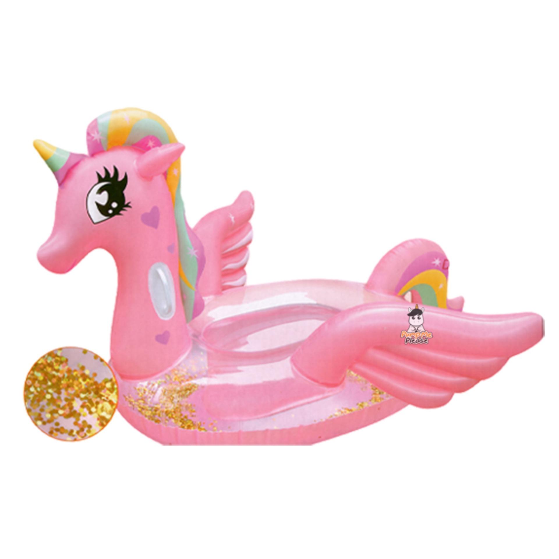 แพยาง Pony Glitter Pink Medium Size ห่วงยาง โพนี่ กลิสเตอร์ ชมพู แฟนซี ขนาด 120 cm