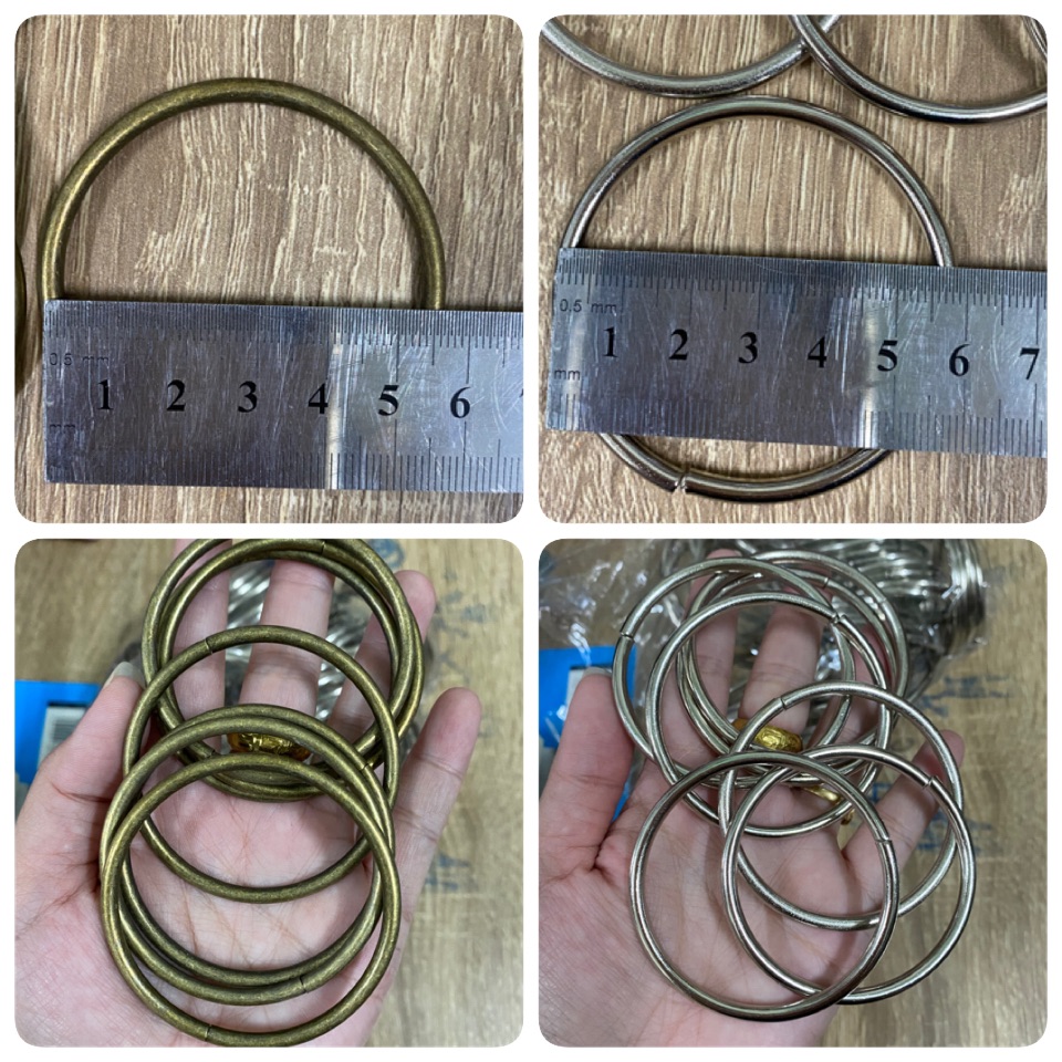 ห่วงห่วงโลหะสีเหลืองรมดำ และสีเงิน ขนาด 5.5 ซม 6 ชิ้น 50฿