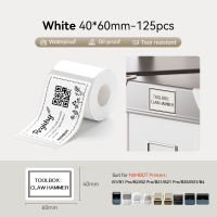 【ฉลากสีขาว】NIIMBOT B1/B1Pro/B2/B2Pro/B21/B21Pro/B3S/B31/B4 สติกเกอร์ฉลากสีขาวกันน้ำมันพิสูจน์บัตรขนส่งบาร์โค้ดเสื้อผ้าอาหารกระดาษฉลากความร้อน