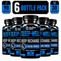 Sleep-Well 5-Blend Complex สูตรผสมเห็ดหลินจือ Magnesium L-Threonate Magnesium Glycinate L-Theanine และพริกไทยดำ 90 แคปซูล (30 Day Supply)