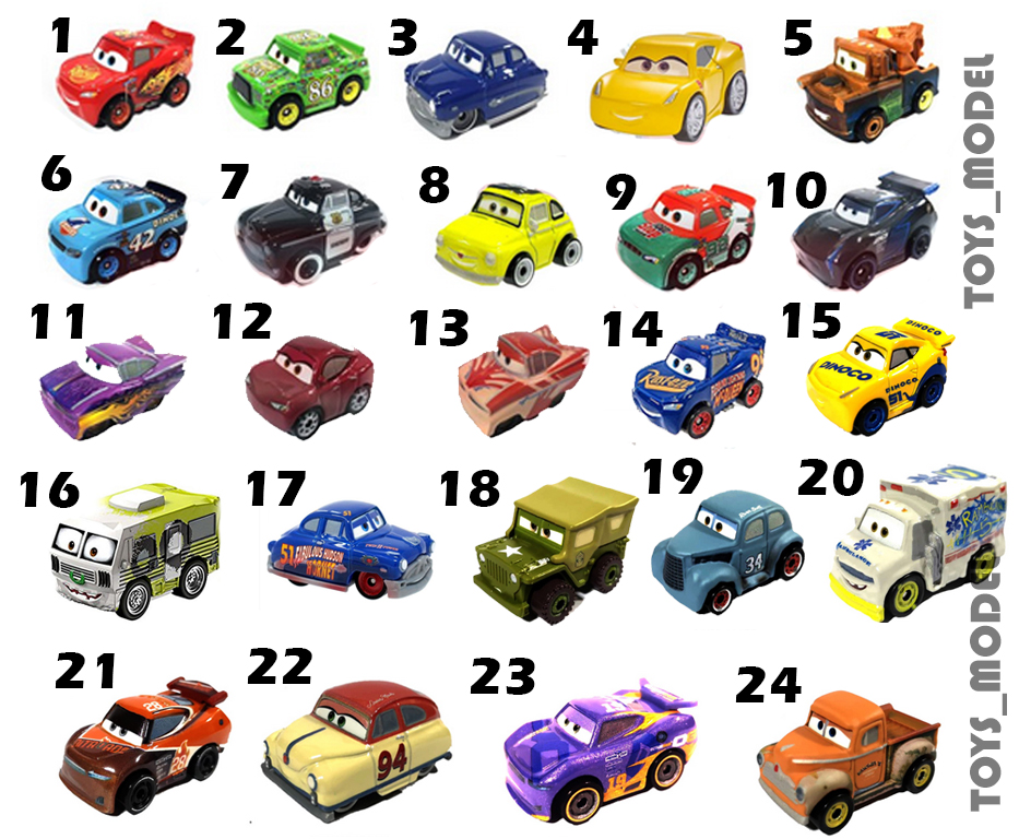 Disney Car3 Mini Racer รถเหล็ก เลือกตามหมายเลข 1-24 (ซอง) ราคา 80 บาท*ส่งฟรี