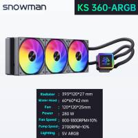 Snowman KS-Black ชุดน้ำCPUระบบปิดประสิทธิภาพสูง ระบบไฟARGB intel-AMD สินค้าใหม่ คุณภาพดี ราคาถูก