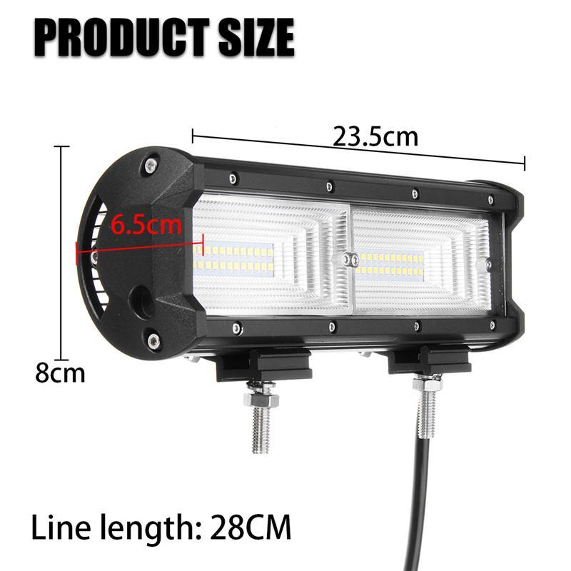 New สว่างสุดยอด !! LED Light Bar ไฟรถยนต์ 144W สปอร์ตไลท์ไฟรถยนต์led ไฟหน้ารถ ไฟท้าย 12V-24V เเสงขาว งานพรีเมี่ยม สว่างมาก เเสงพุ่งเเละเเสงกระจาย (เน้นเเสงกระจาย 60% ) งานพรีเมี่ยม เเสงขาว 12V-24V จำนวน 1 ชิ้น