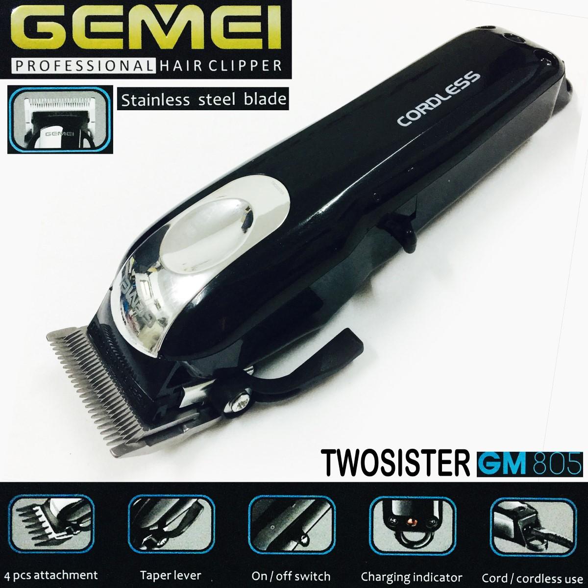 Gemei Twosister  Gemei Professional Hair Clipper GM-805 ปัตตาเลี่ยนโกนหนวด โกนผมแบบไร้สาย