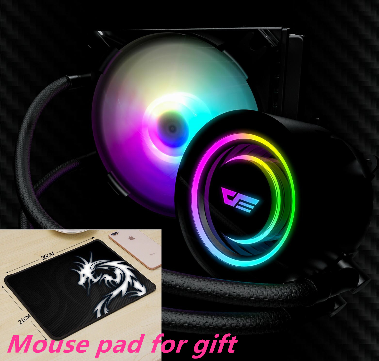 DarkFlash DX120 black AIGO CPU Liquid water cooling Cooler RGB120mm pc fan LED Liquid Cooler พัดลมระบายความร้อนด้วยน้ำคอมพิวเตอร์ Will be available on April 3th! free gift mouse pad free shipping from BKK