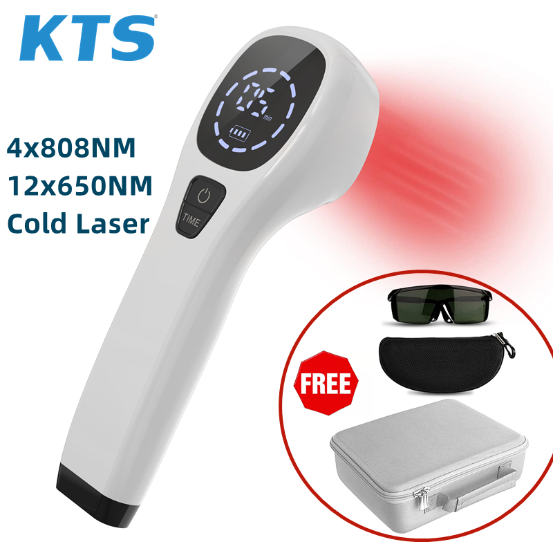 KTS original Laser pain relief machine 4x808NM+12x650NM cold laser wound healing joints pain soft tissue sciatica rheumatic pain physical therapy equipment menstrual pain trigeminal neuralgia muscle soreness handy cure for home use lllt ราคา 3,459 บาท*ส่งฟรี