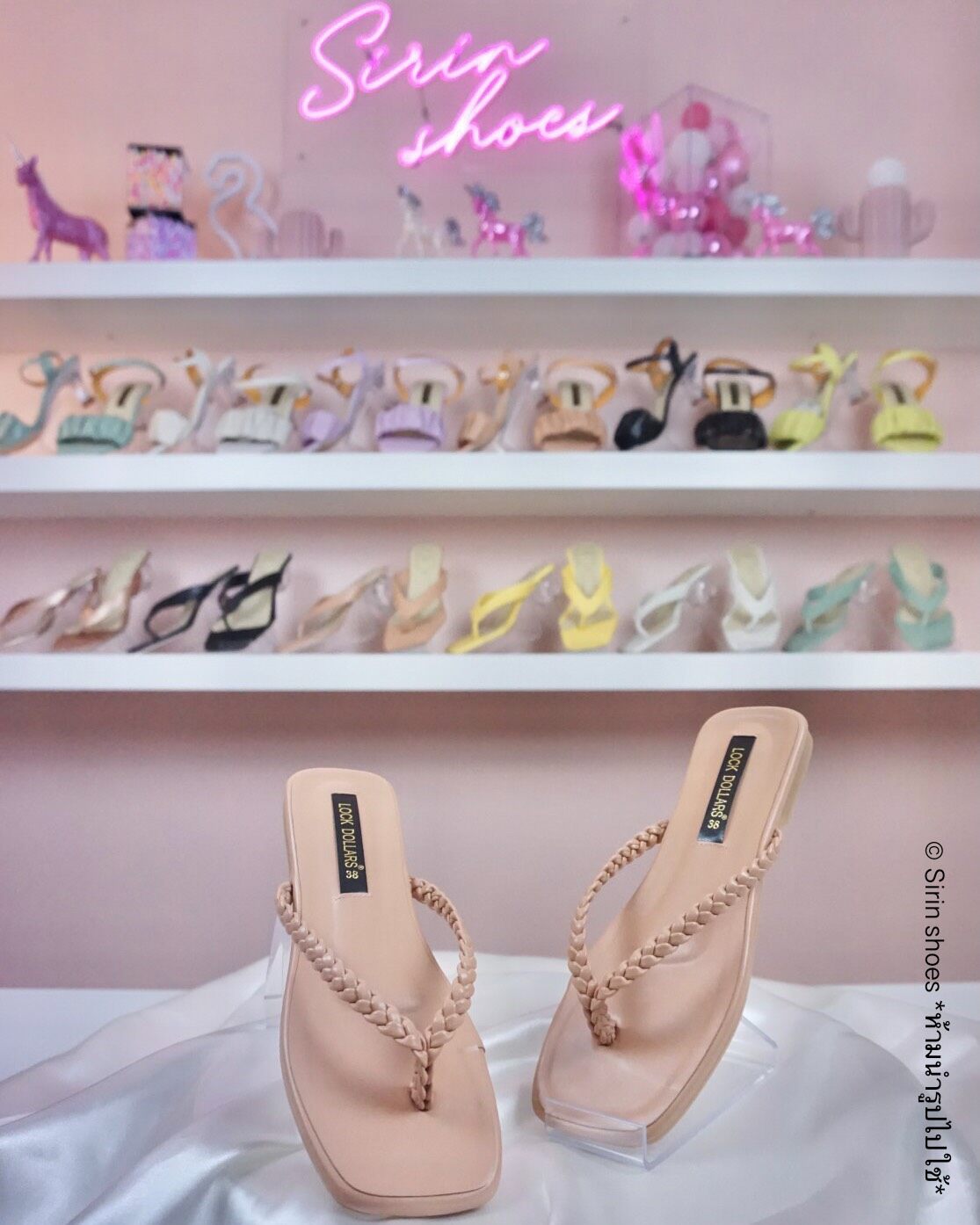 SIRIN shoes รองเท้าผู้หญิง รองเท้าแฟชั่นผู้หญิง รองเท้าแตะ ส้น2เซน สายถักเปียแบบสวม กำลังฮิต ราคาถูกมาก