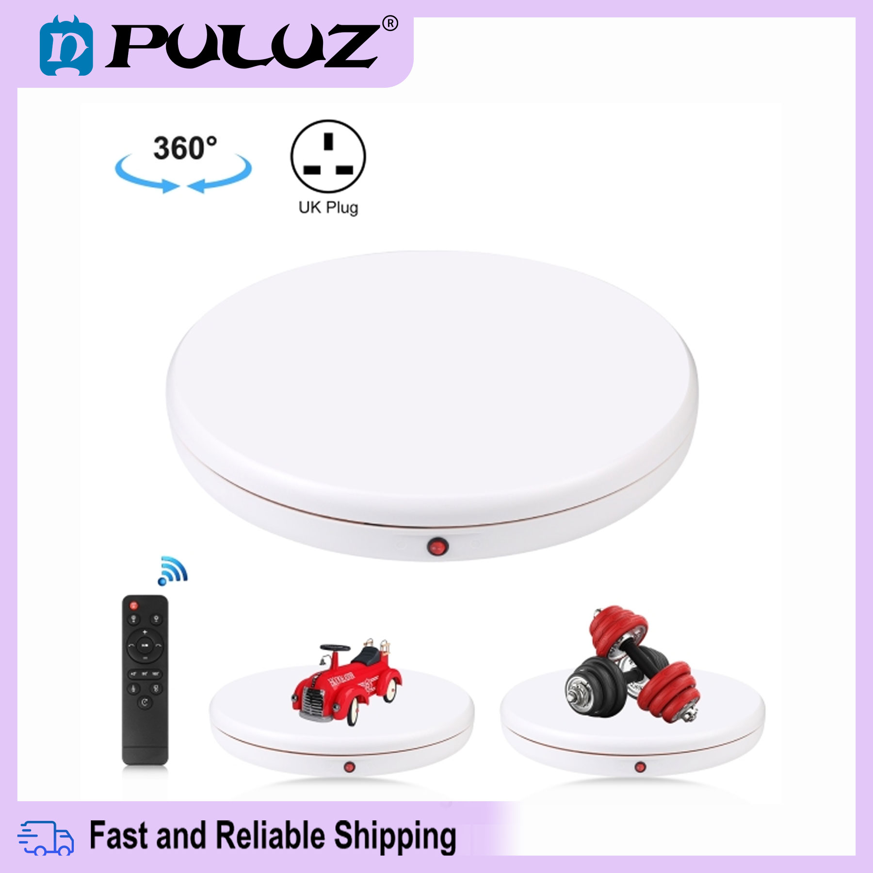 【New in stock】 PULUZ 45cm Remote Control Adjusting Speed Rotating Turntable Display Stand, White, Load 100kg ราคา 2,749 บาท*ส่งฟรี