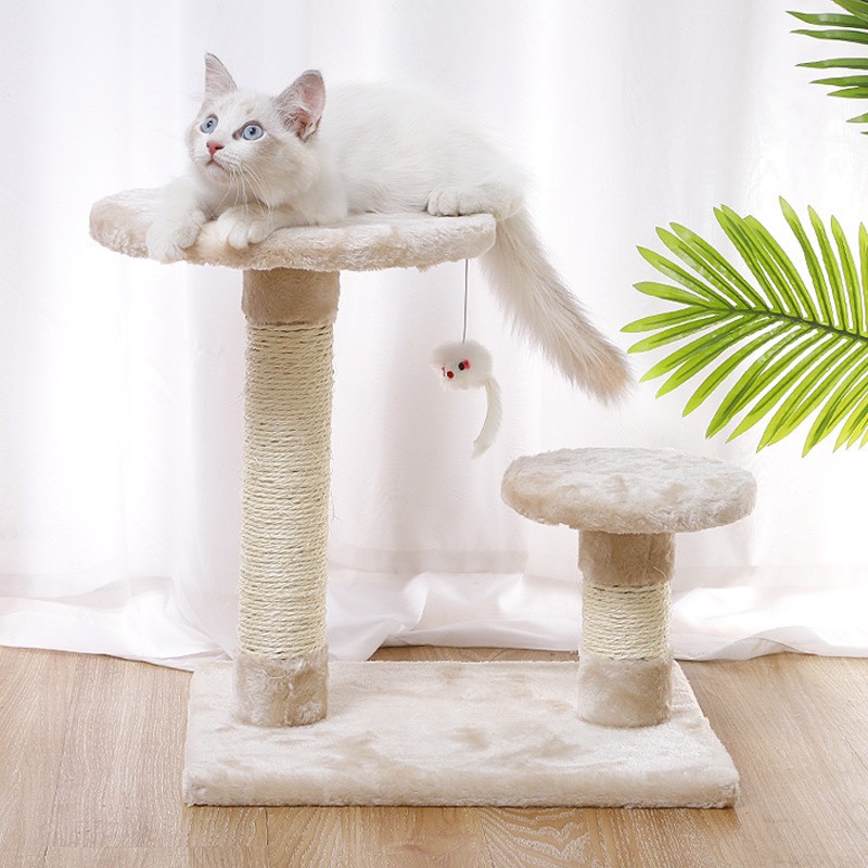 #P131ของเล่นแมว ‼️พร้อมส่ง‼️คอนโดแมว ลับเล็บแมว บ้านแมว สูง40cm สีครีม สินค้าดี ราคาถูก พร้อมส่งในประเทศไทย