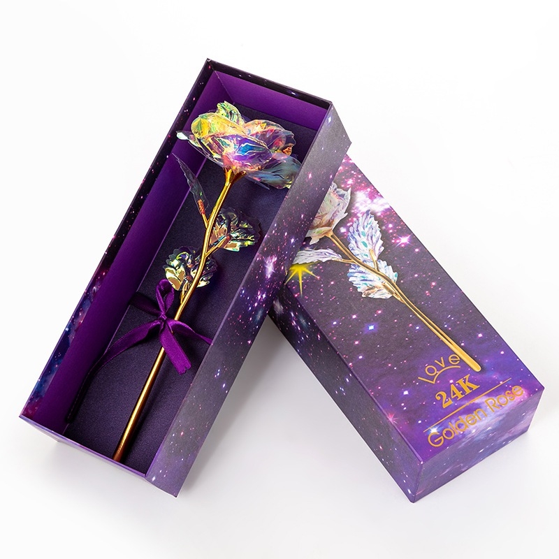 DEKDEK ดอกกุหลาบทอง 24K พร้อมกล่อง มอบแทนของขวัญในวันสำคัญ เทศกาลโรแมนติกตอนรับวาเลนไทน์  หลากสี สวยงาม