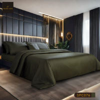 Premier Satin รุ่น Royal Touch ผ้าปูที่นอน 5 ฟุต ผ้าปูทีนอน 6 ฟุต 3 ชิ้น (ไม่รวมนวม) สีพื้น Cotton sateen100% นุ่มลื่นเงางามดุจไหม ป้องกันไรฝุ่น
