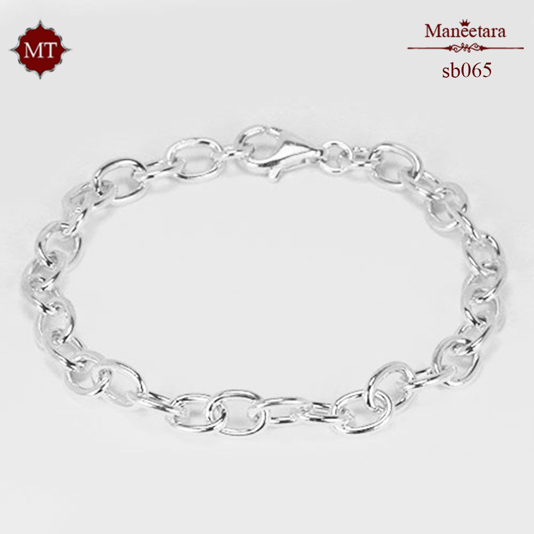 สร้อยข้อมือเงินแท้ ลายลูกโซ่  925 Sterling Silver Single Cabin Bracelet ​: มณีธารา MT Jewelry (sb065)