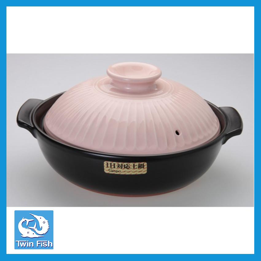 Twin Fish หม้อเคลือบดินเผา 2.4 ลิตร Kikka 193-5911 9go IH (ฝาสีชมพู) ราคา 3,181 บาท*ส่งฟรี