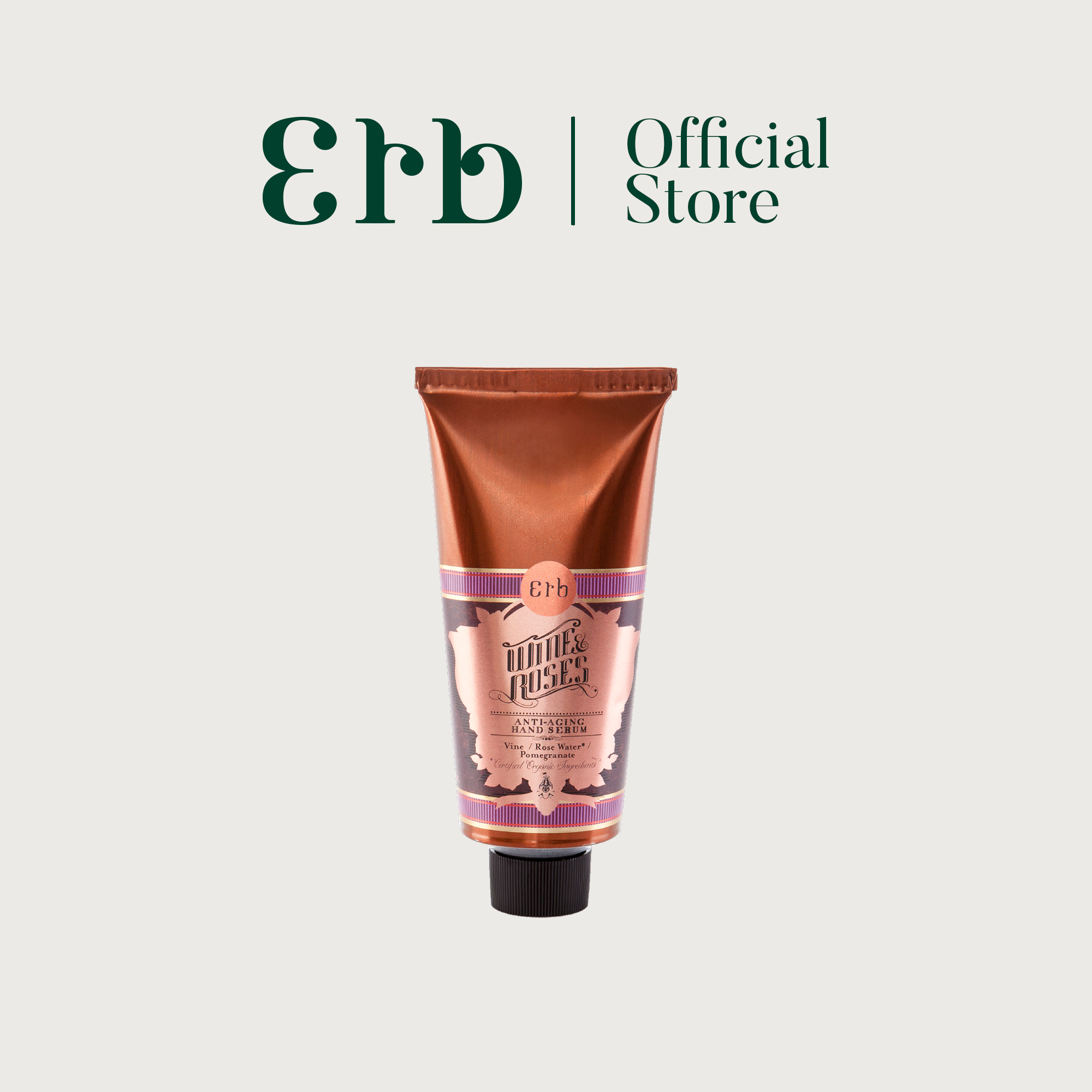 Erb Wine & Roses Anti-Aging Hand Serum 75 G. Erb Hand and Nail Care Cream Body Care Serum Rose Wine Scent Hands Are Soft, Moisturized, and Pleasant to the Touch. ราคา 950 บาท*ส่งฟรี
