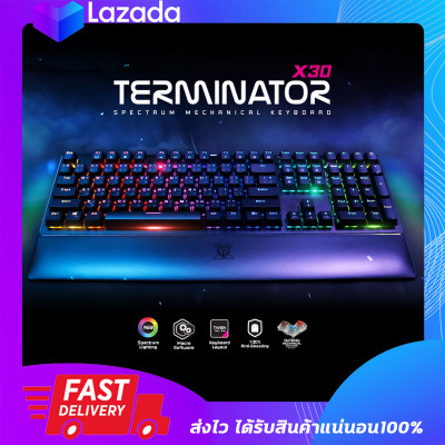 ดูภาพ คีย์บอร์ดเกมมิ่ง มีไฟ NUBWO X30 TERMINATOR RGB Mechanical Gaming Keyboard เพิ่มเติม คีย์บอร์ดเกมมิ่ง มีไฟ NUBWO X30 TERMINATOR RGB Mechanical Gaming Keyboard