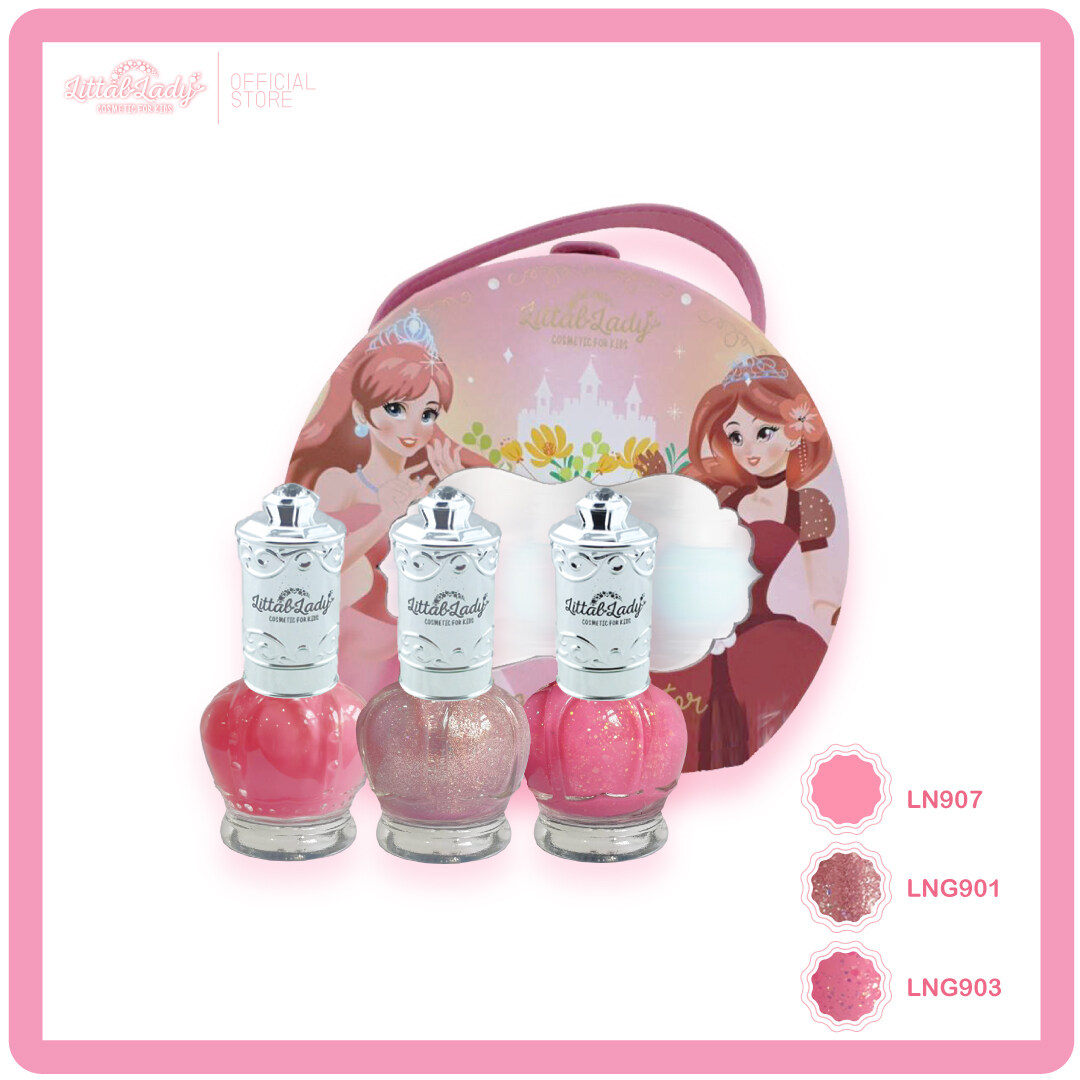 Littal Lady ยาทาเล็บเด็ก ปลอดสารพิษ กว่า 30สี พร้อมสติ๊กเกอร์ติดเล็บและกระเป๋า ไม่มีกลิ่นเหม็น ล้างออกได้ด้วยน้ำเปล่า