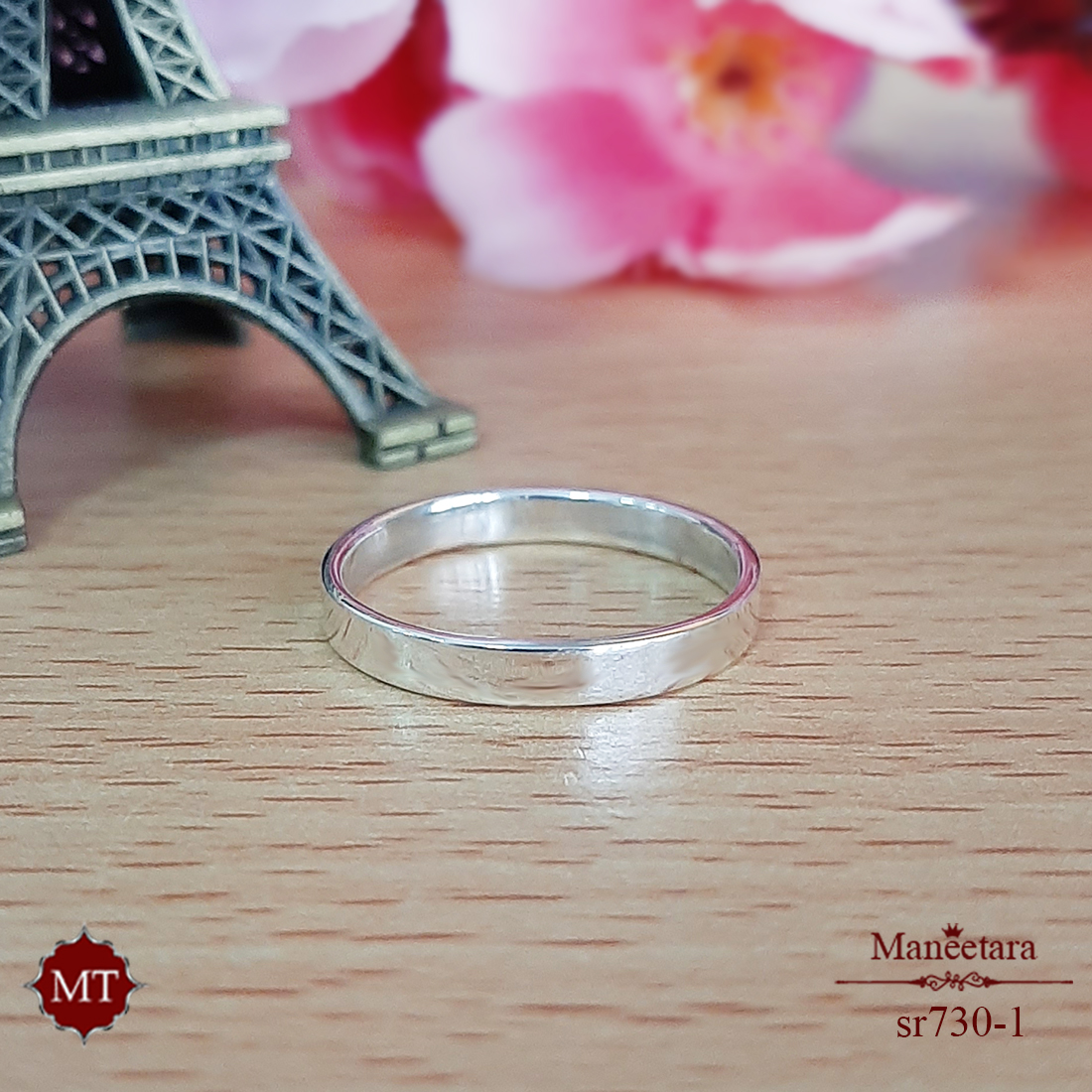 แหวนเงินแท้ แหวนเกลี้ยง หน้าเรียบ แบน หนา 3 มม. 925 Sterling Silver Ring : มณีธารา MT Jewelry (sr730-03)