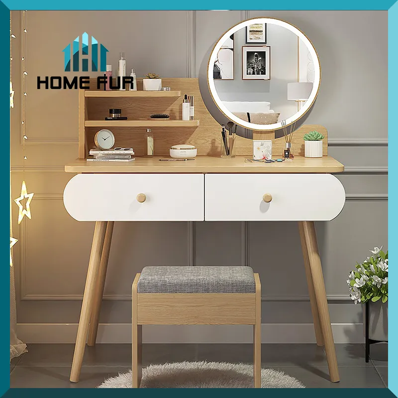 Home Fur โต๊ะเครื่องแป้ง โต๊ะเครื่องสำอาง โต๊ะกระจก โต๊ะแต่งหน้าพร้อมกระจก