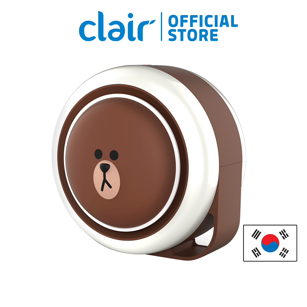 ★Clair x LINE FRIENDS★ Brown Table Air Purifier with Electrostatic Filter for Room, Office, removes 99.9% of Ultrafine Dust as small as 0.1 microns, Smoke, Low Noise ราคา 4,578 บาท*ส่งฟรี