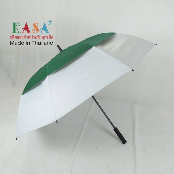 ร่มกอล์ฟ 2 ชั้น 30 นิ้ว ไฟเบอร์ เปิดออโต้ ผ้าUV กันแดด สีบนขาวล่าง กันน้ำ สีสวย ร่มแฟชั้น สปริงใช้งานง่าย ผลิตในไทย Golf Umbrella