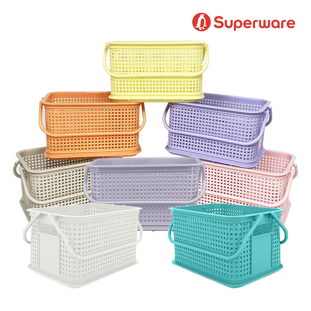 Srithai Superware ตระกร้าอเนกประสงค์ ตระกร้าใส่ของ ทรงเหลี่ยม มีหูหิ้ว รุ่นT-13 มี 9 สี ราคา 99 บาท*ส่งฟรี