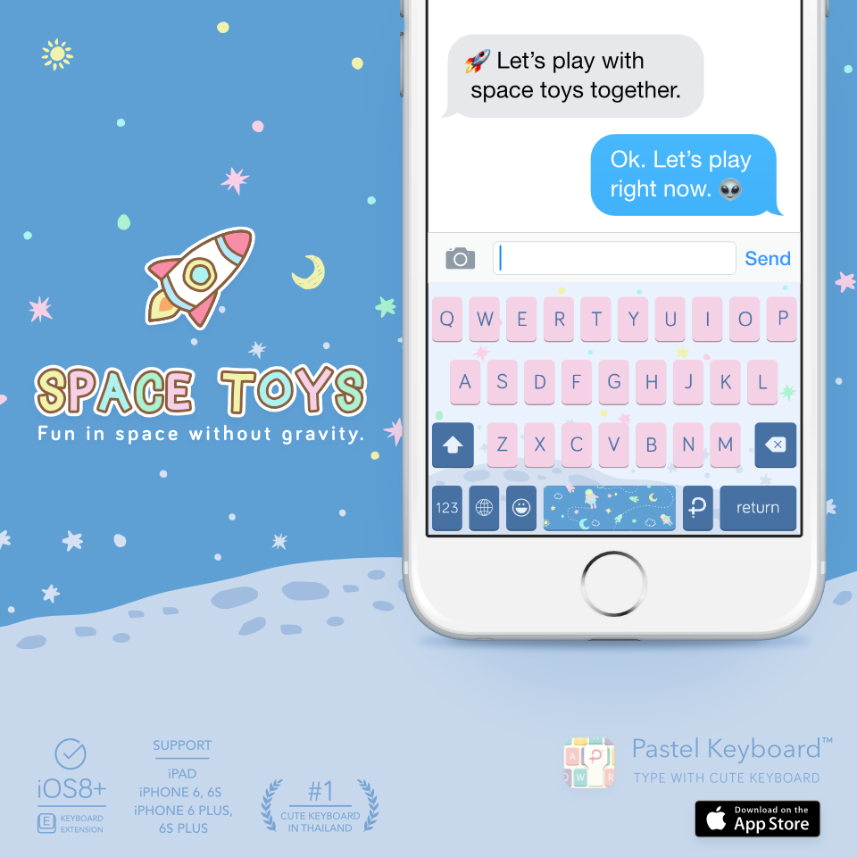 Space Toys Keyboard Theme⎮(E-Voucher) for Pastel Keyboard App ราคา 69 บาท*ส่งฟรี