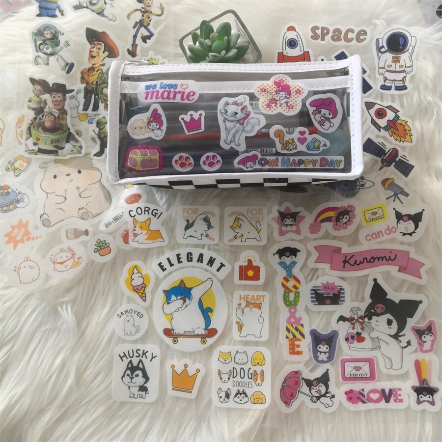 ??สินค้าลายใหม่ พร้อมจัดส่ง สติกเกอร์ PET ลายการ์ตูนน่ารัก ขนาดเล็ก กันน้ํา