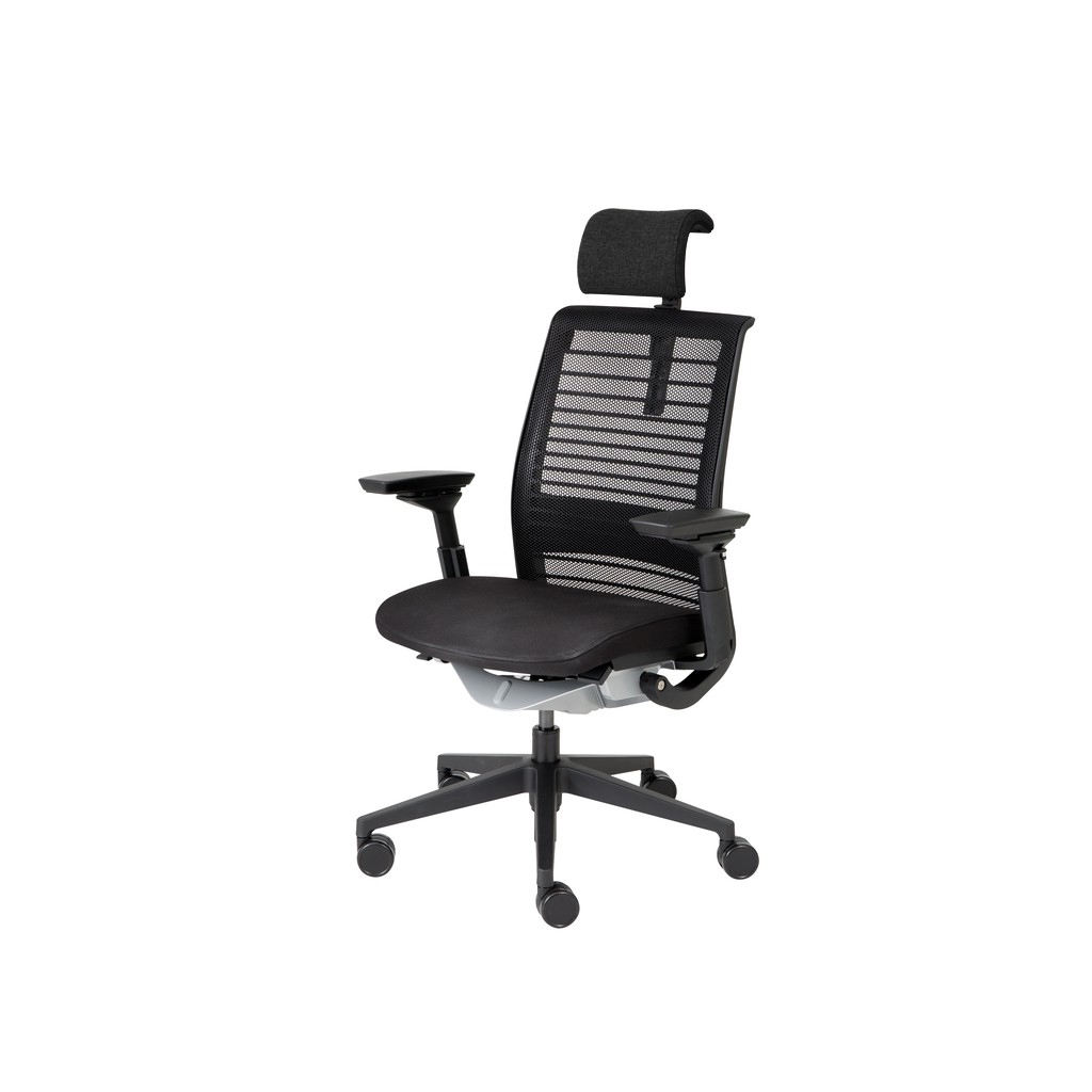 Modernform เก้าอี้ Steelcase ergonomic รุ่น Think v2 (PP) พนักพิงศีรษะหุ้มผ้าสีดำ โครงสีดำ เก้าอี้เพื่อสุขภาพ เก้าอี้ผู้บริหาร เก้าอี้สำนักงาน ราคา 29,900 บาท*ส่งฟรี