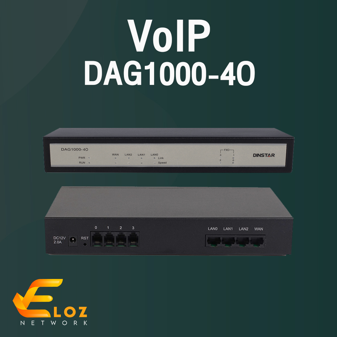 Dinstar DAG1000-4O อุปกรณ์แปลงสัญญาณโทรศัพท์ Analog ให้เป็นระบบ IP แบบ FXO